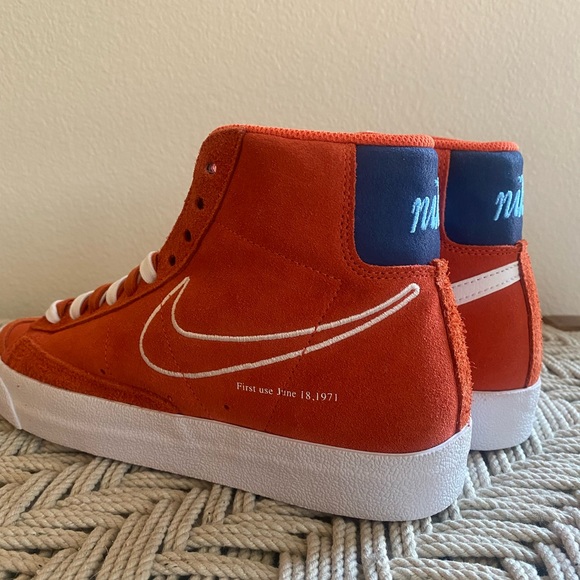 Nike blazer mid 77 orange suede shoes sneakers mens 9.5 10 - Picture 12 of 14
